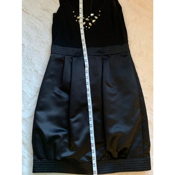 BCBG Paris Satin Jeweled Cocktail Dress - Picture 2 of 13